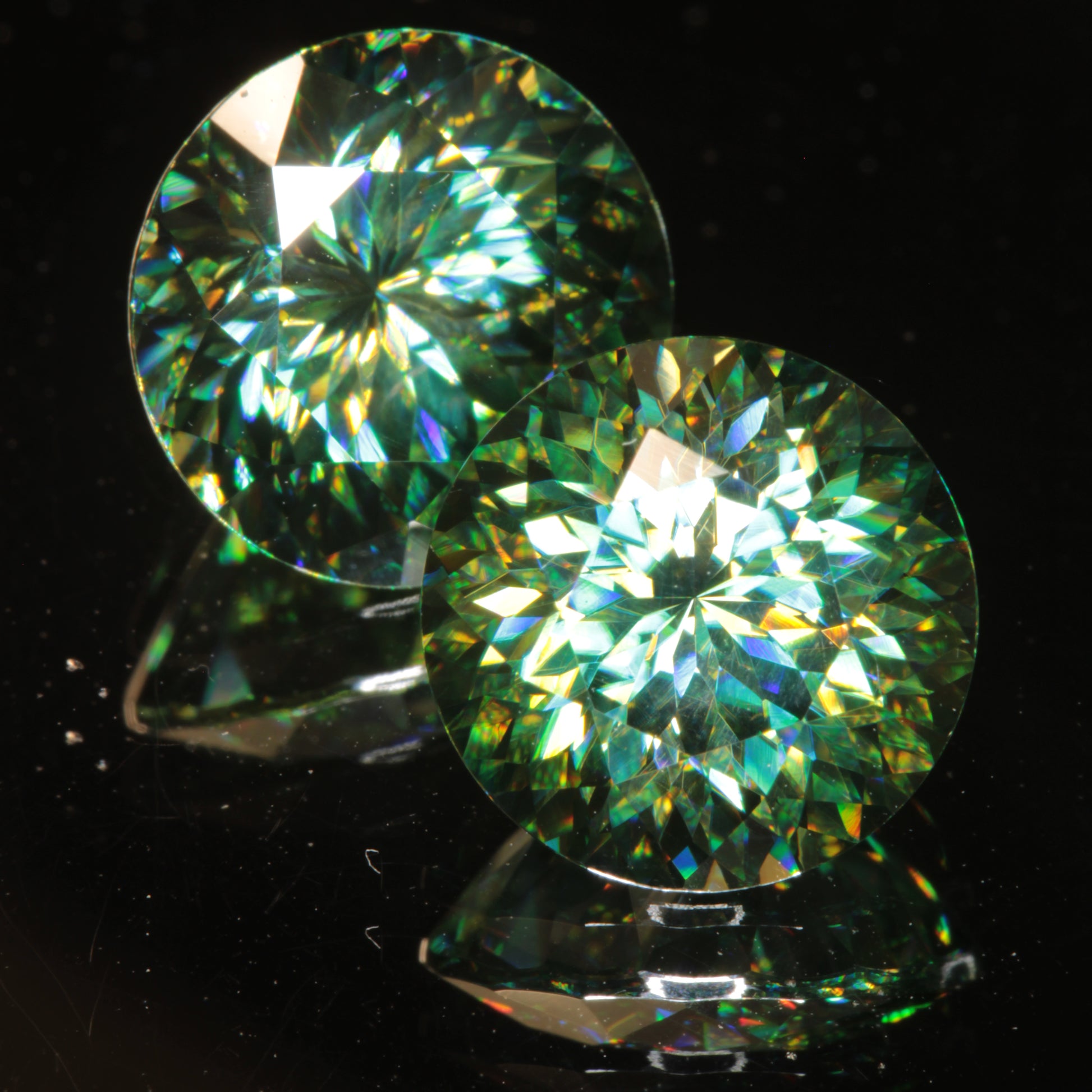 Dichroic Green Moissanite Gemstones