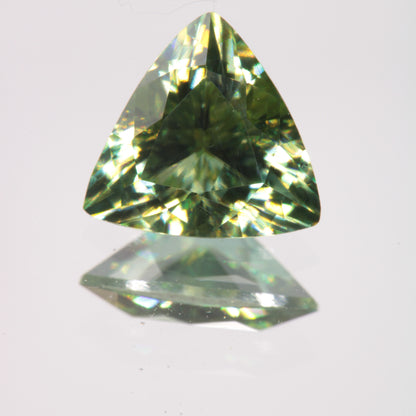 Dichroic Moissanite Faceted Trillion Gemstone, Blue and Yellow Moissanite