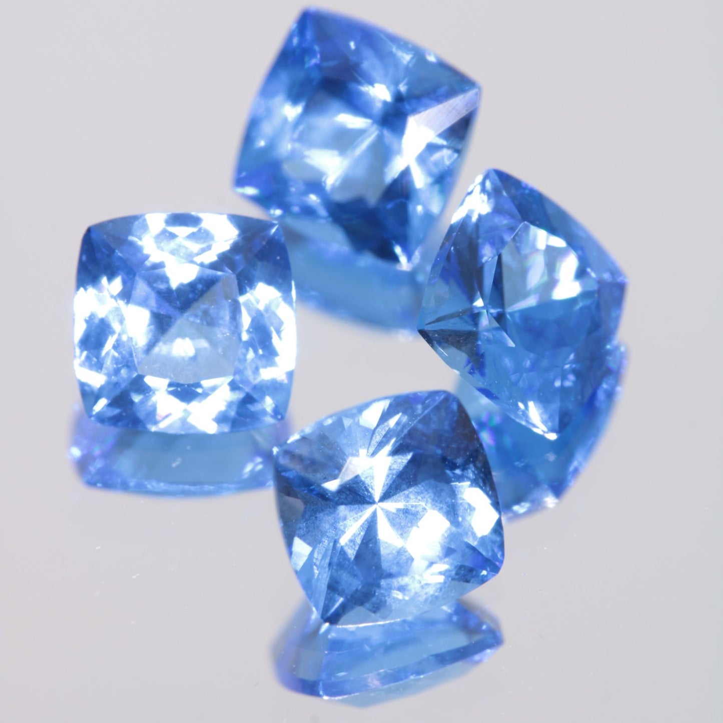 Faceted Spinel, Djeva Light Blue Cushion Cut Stone