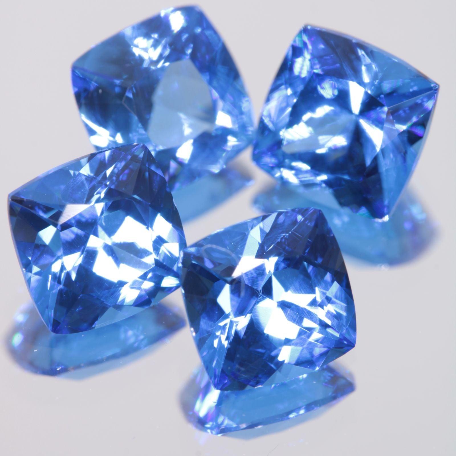 Faceted Spinel, Djeva Light Blue Cushion Cut Stone