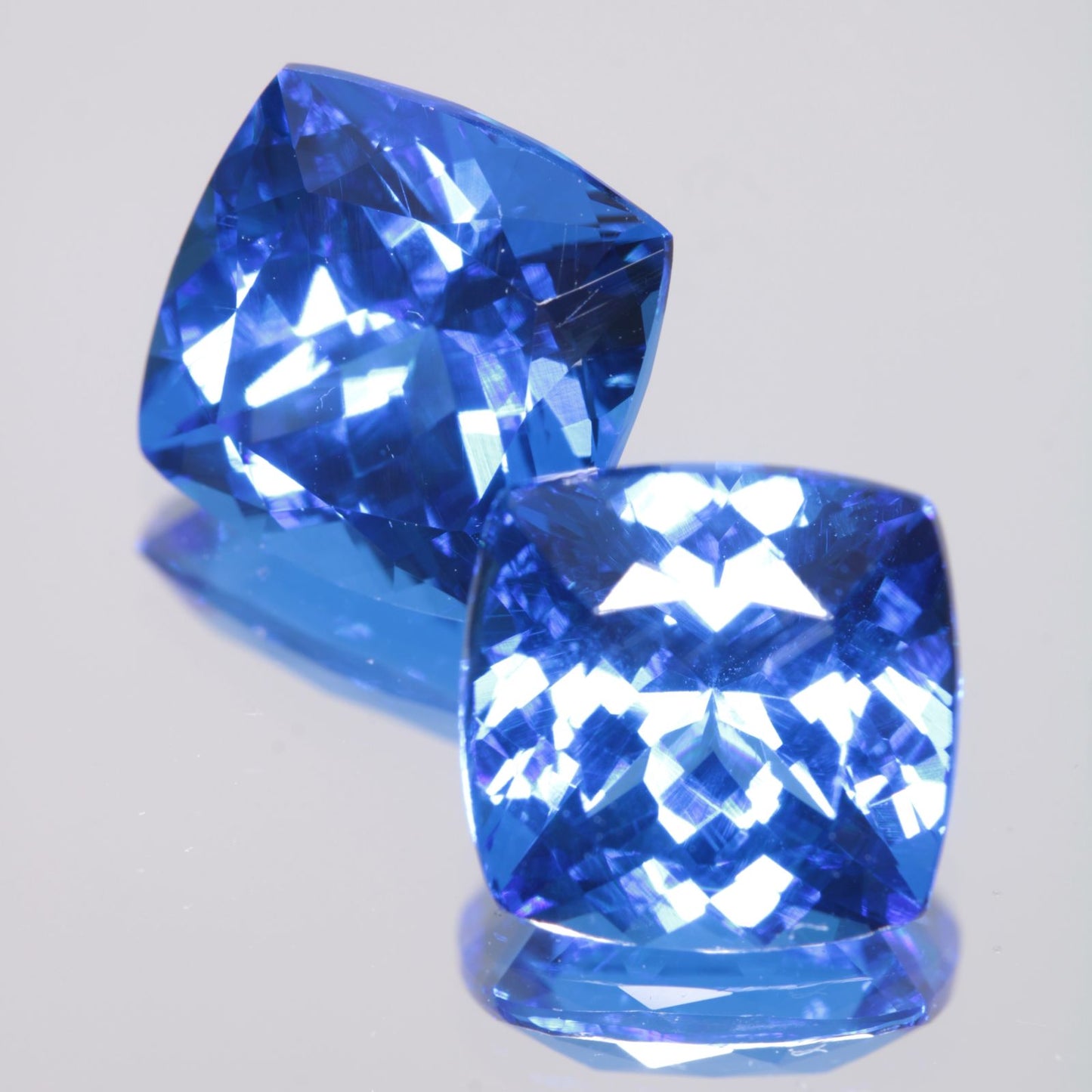 Faceted Spinel, Djeva Light Blue Cushion Cut Stone