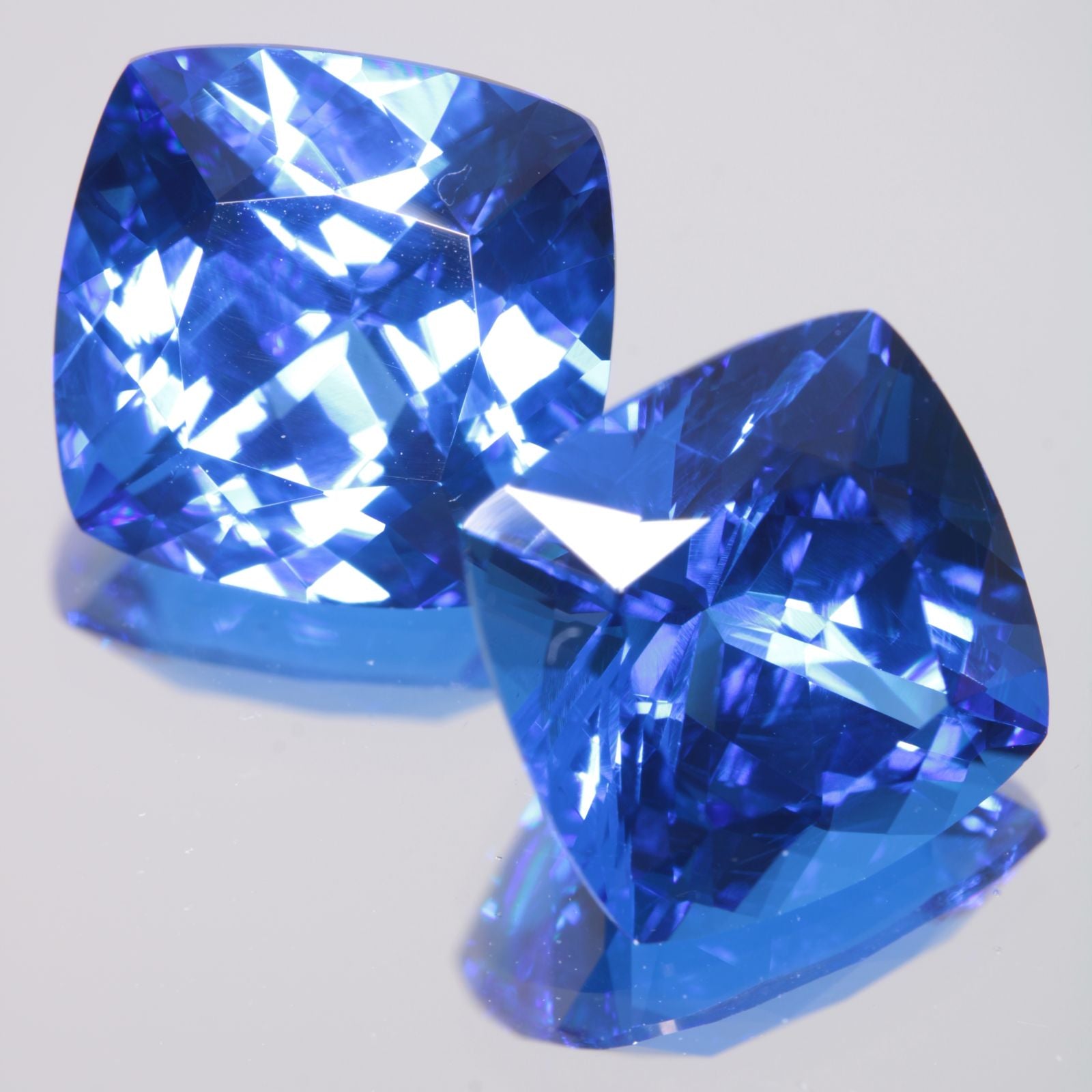 Faceted Spinel, Djeva Light Blue Cushion Cut Stone