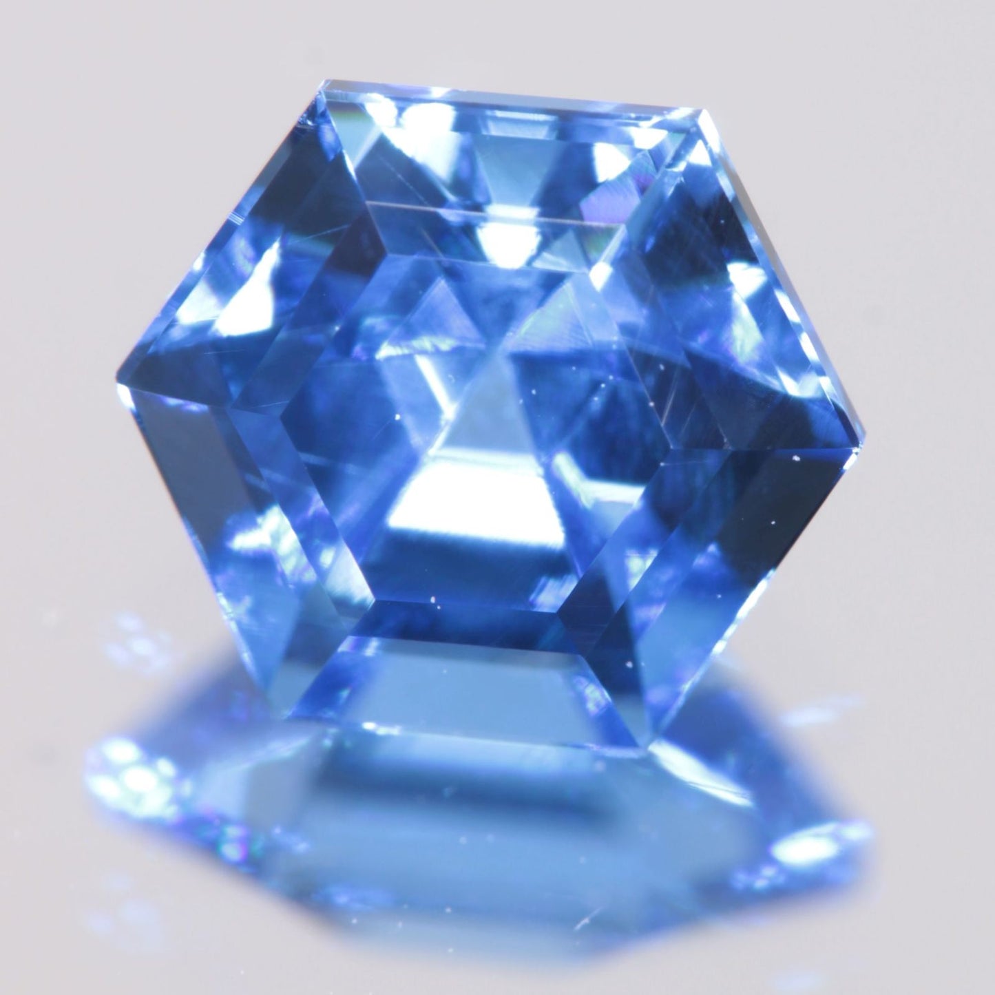 Faceted Spinel, Djeva Light Blue Hexagon Cut Stone
