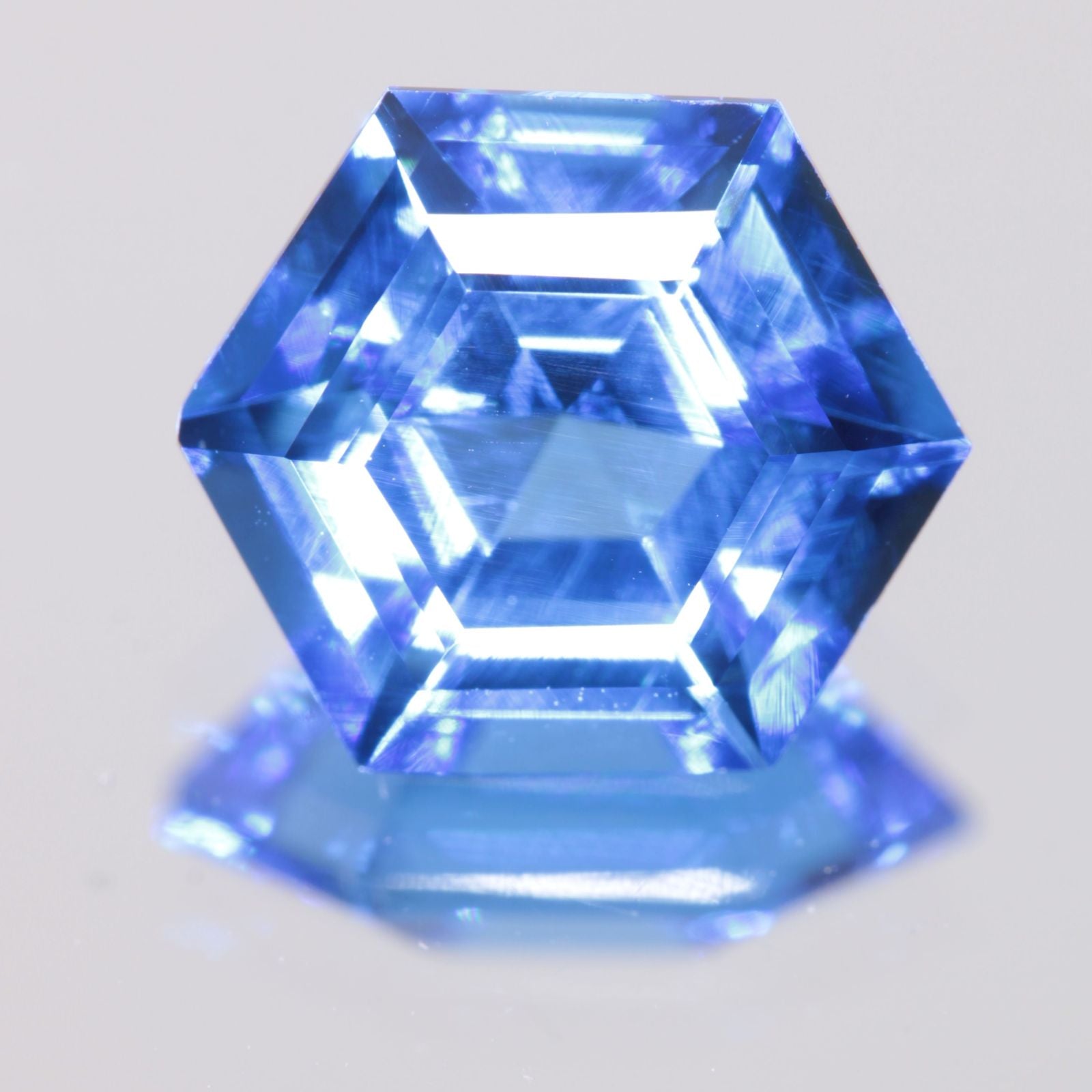 Faceted Spinel, Djeva Light Blue Hexagon Cut Stone