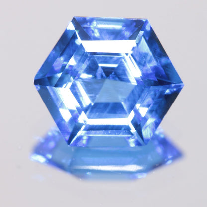 Faceted Spinel, Djeva Light Blue Hexagon Cut Stone