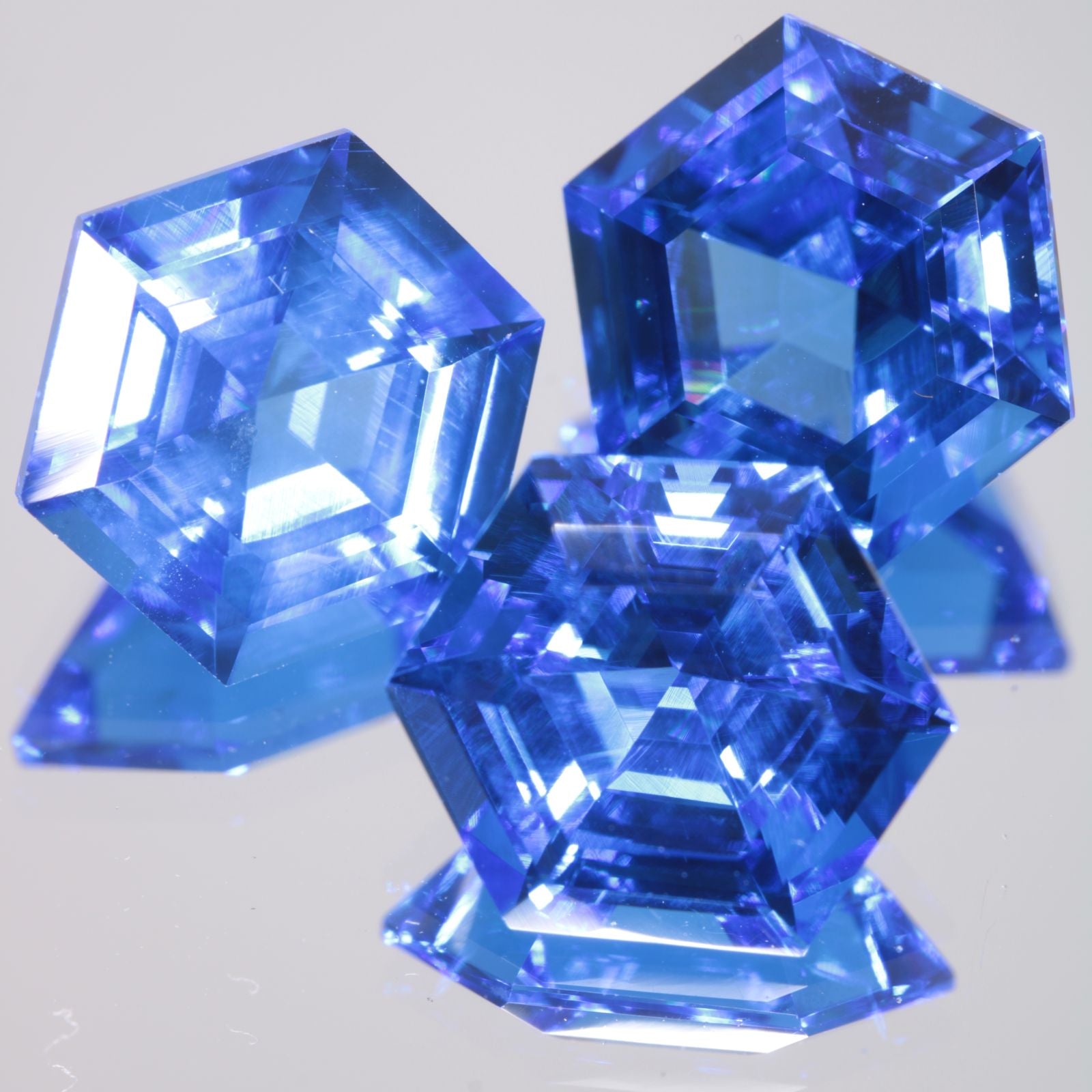 Faceted Spinel, Djeva Light Blue Hexagon Cut Stone