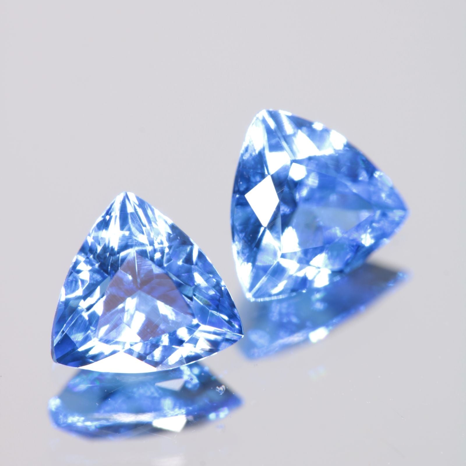 Faceted Spinel, Djeva Light Blue Trillion Cut Stone
