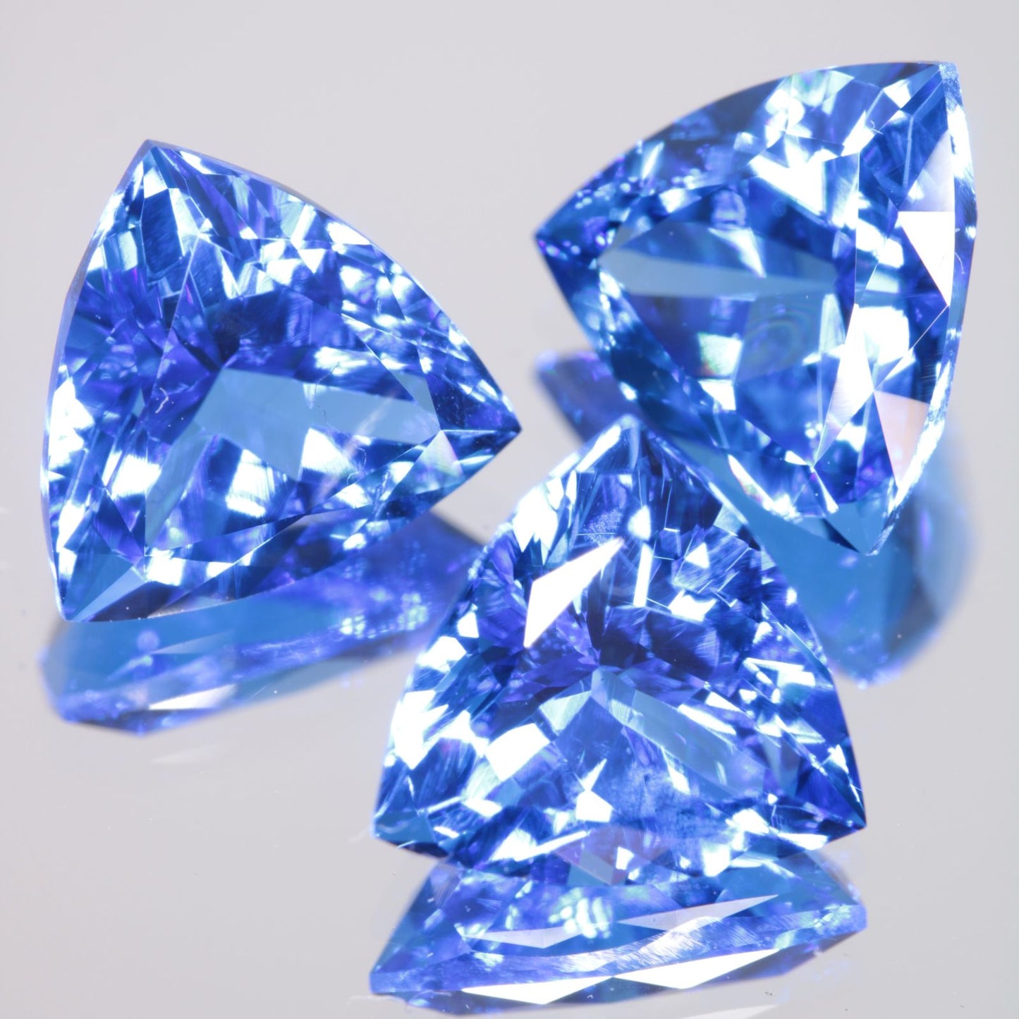 Faceted Spinel, Djeva Light Blue Trillion Cut Stone