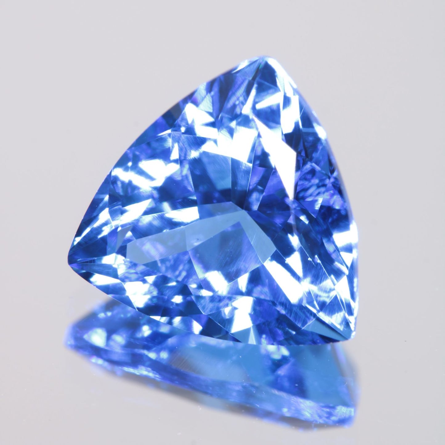 Faceted Spinel, Djeva Light Blue Trillion Cut Stone