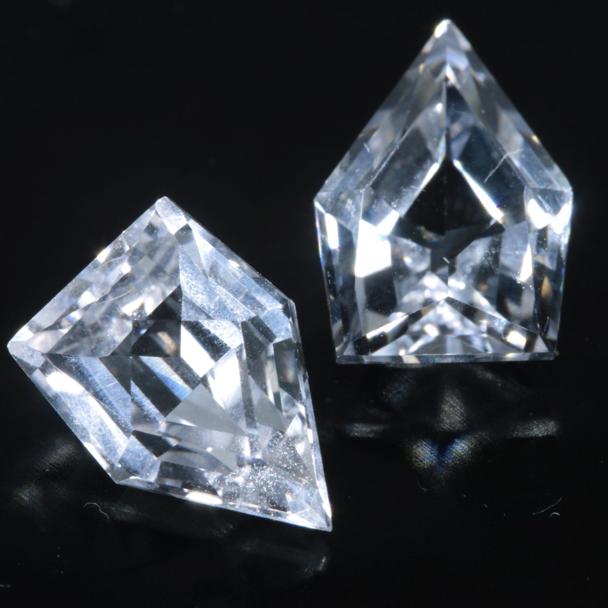 faceted EOTS Cut sapphire gem made from F-35 window sapphire