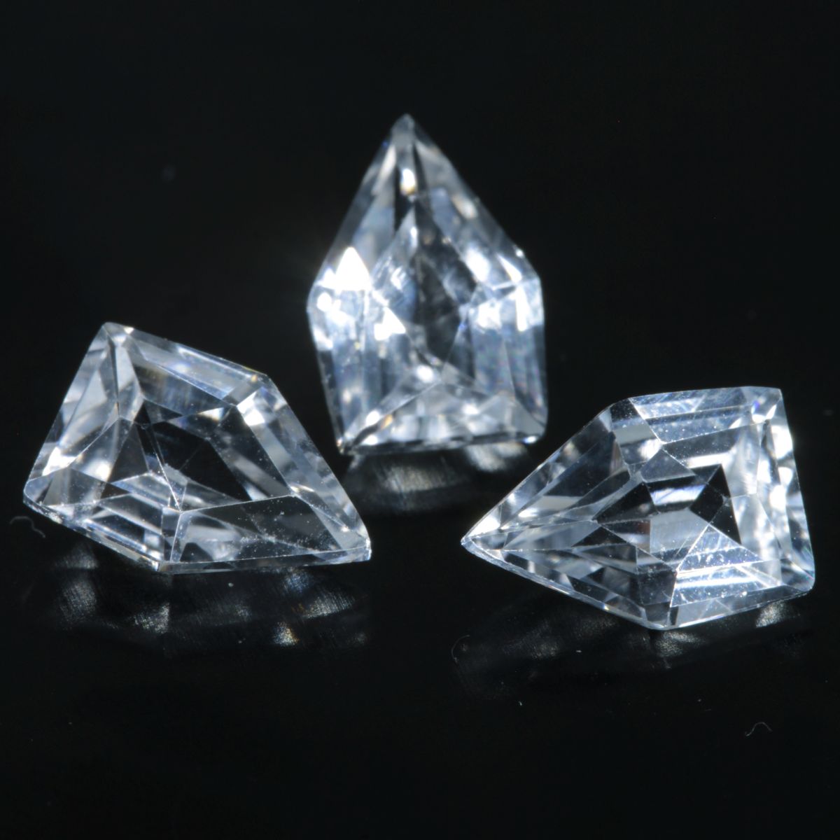 faceted EOTS Cut sapphire gem made from F-35 window sapphire
