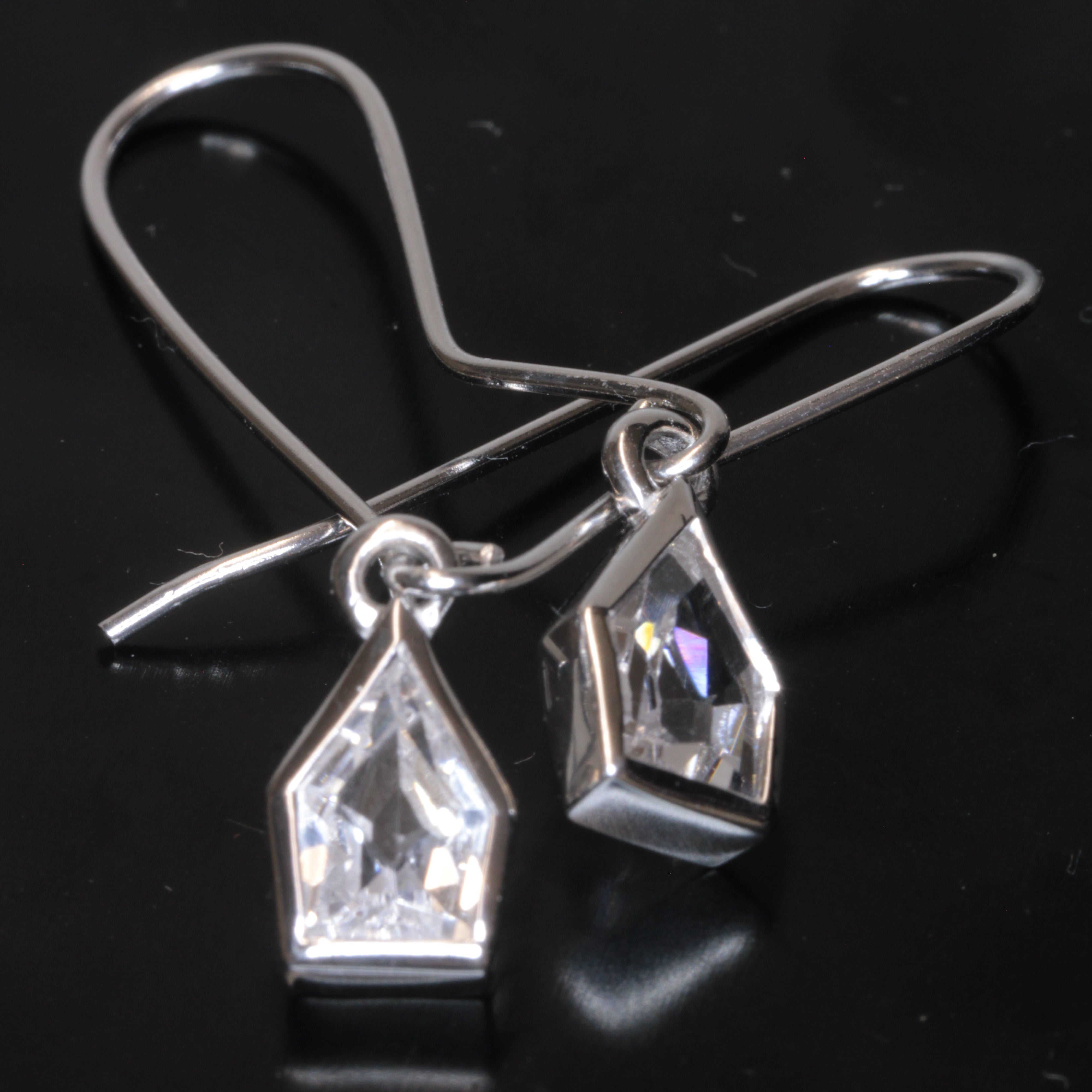 F-35 Window Sapphire Earrings, EOTS and Round Cut F35 Gems in Sterling Silver