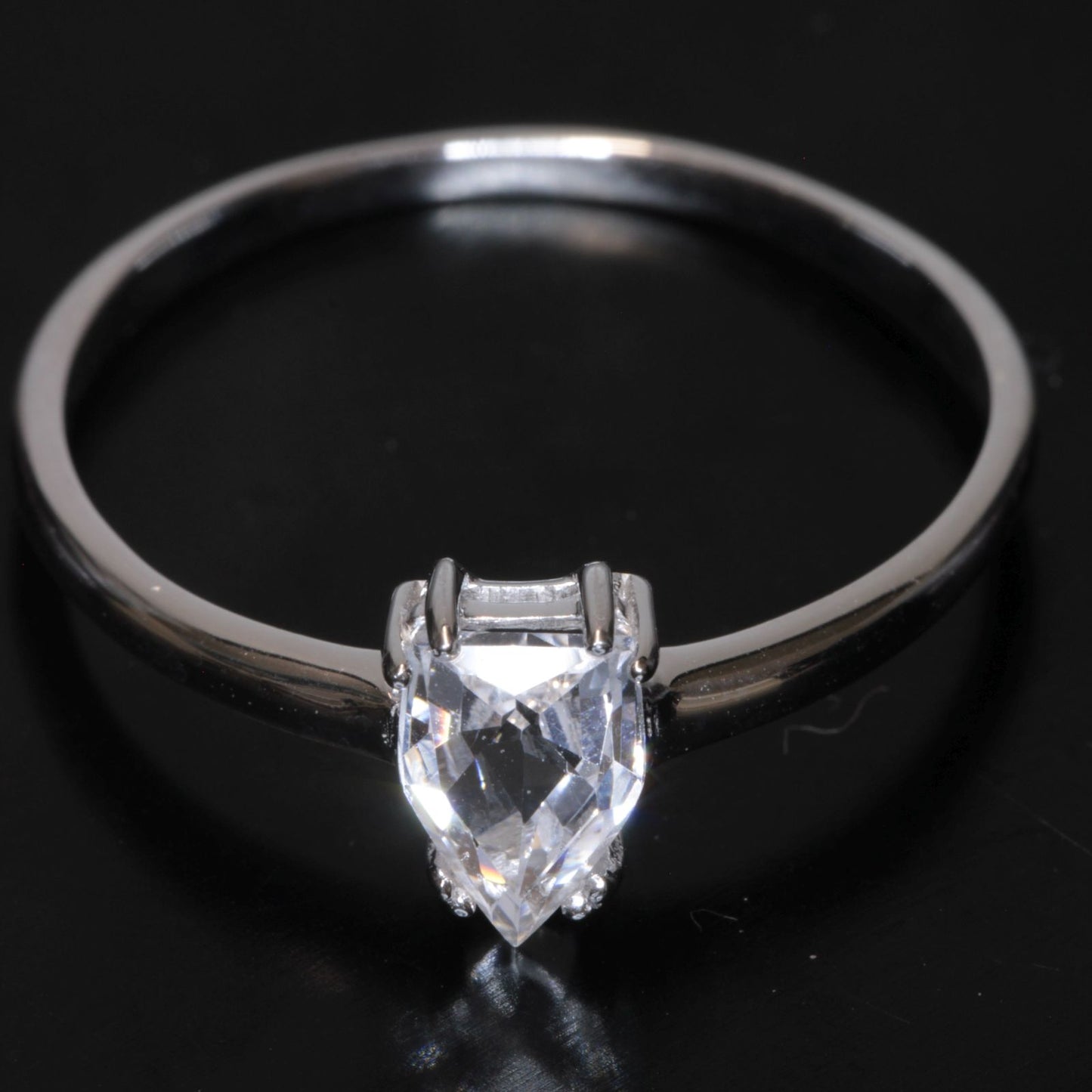 EOTS Cut F-35 Window Sapphire Rings in Sterling Silver (F35 Gem)