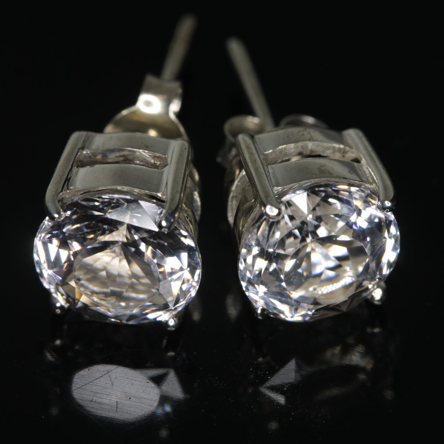 F-35 Window Sapphire Earrings, EOTS and Round Cut F35 Gems in Sterling Silver