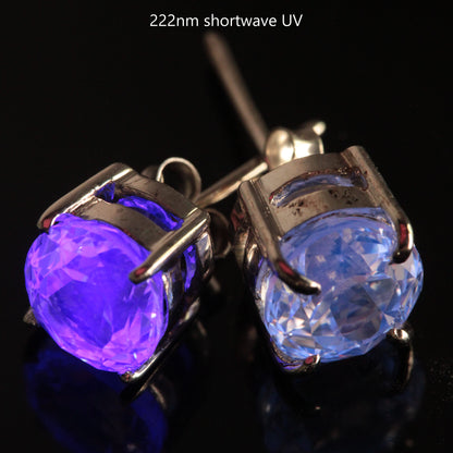 F-35 Window Sapphire Earrings, EOTS and Round Cut F35 Gems in Sterling Silver