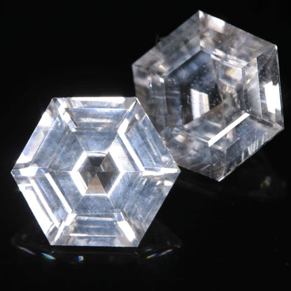 F35 Window Sapphire Faceted Hexagon Gemstone