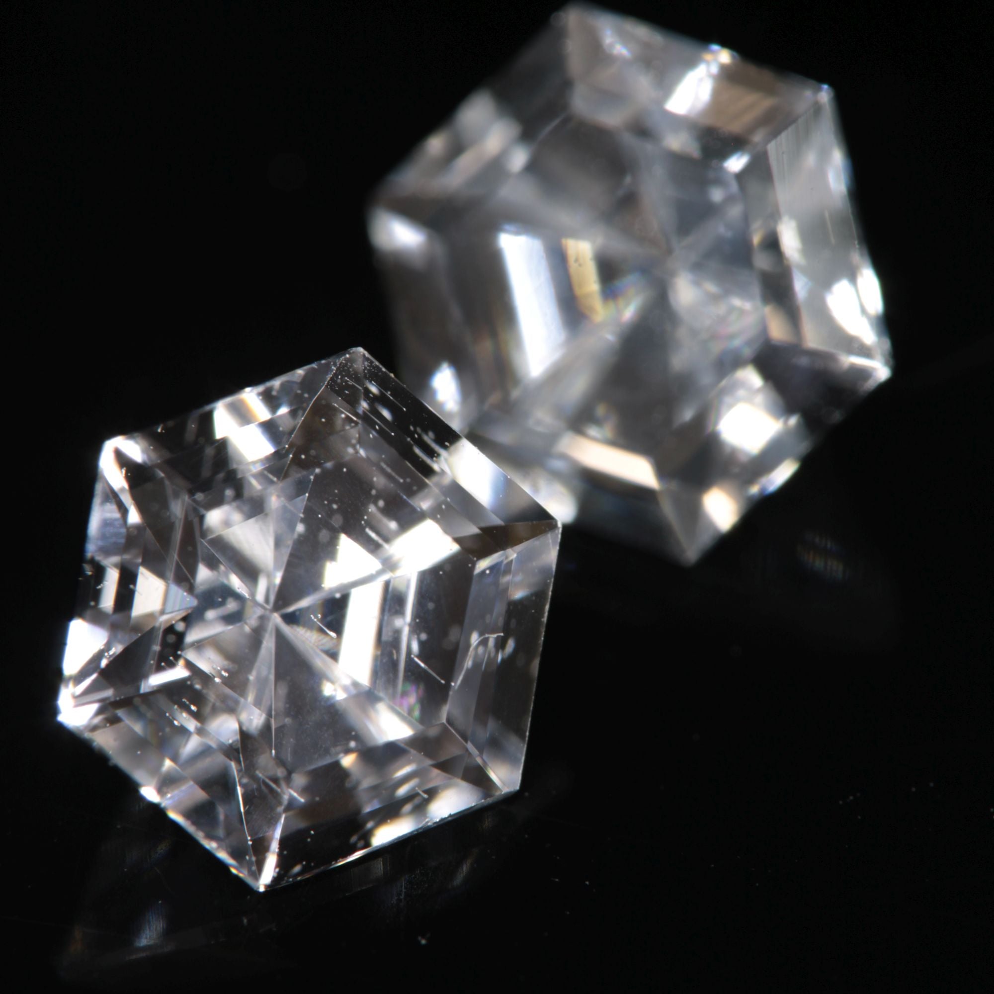 F35 Window Sapphire Faceted Hexagon Gemstone