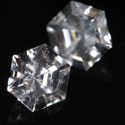 F35 Window Sapphire Faceted Hexagon Gemstone