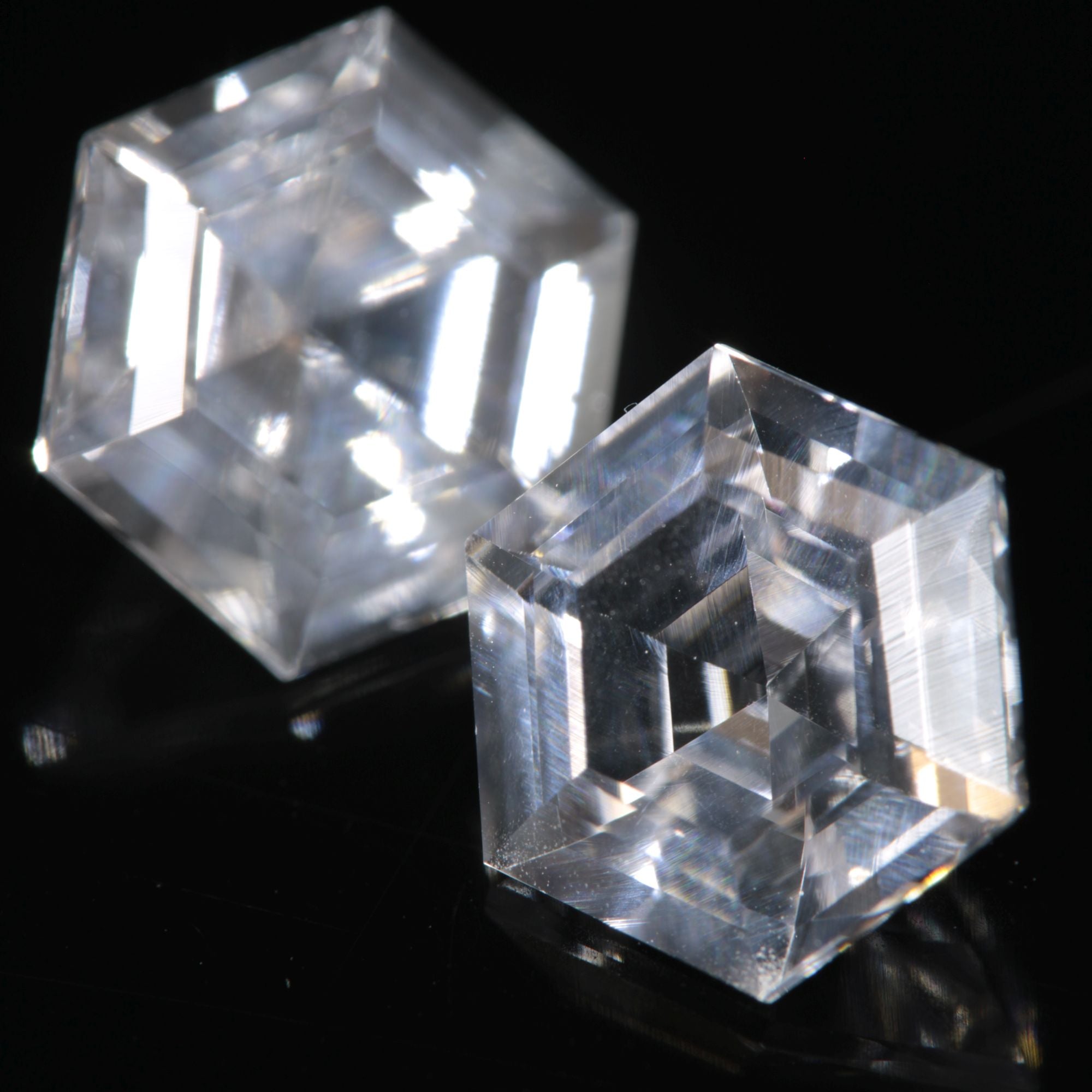 F35 Window Sapphire Faceted Hexagon Gemstone