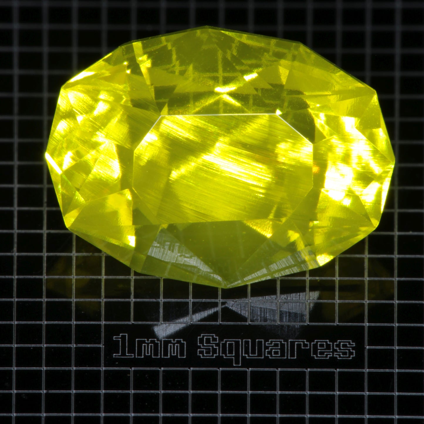 Faceted GAGG Complex Oval gemstone