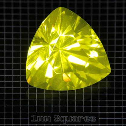 Faceted GAGG Trillion gemstone