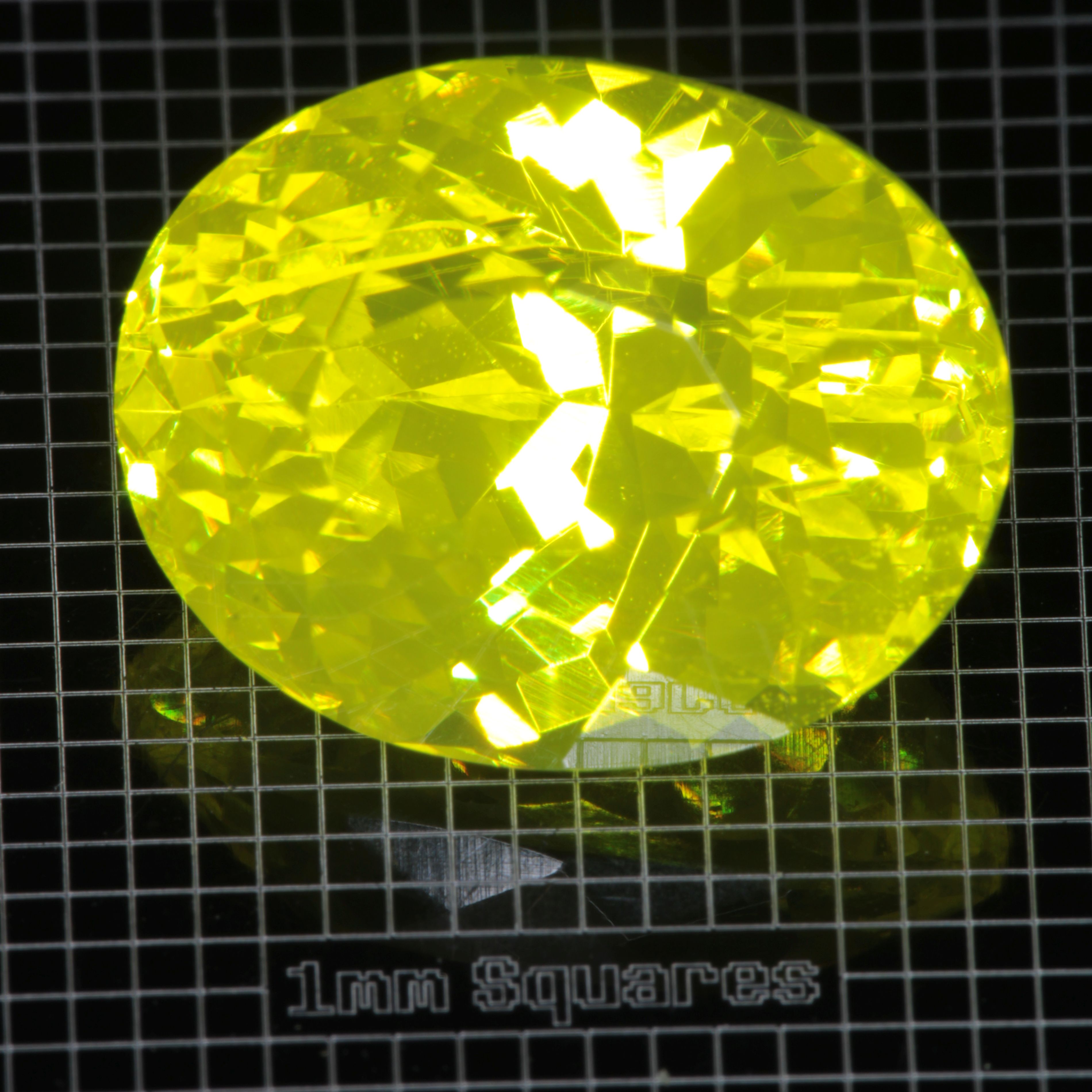 Faceted GAGG:Ce Oval gemstone