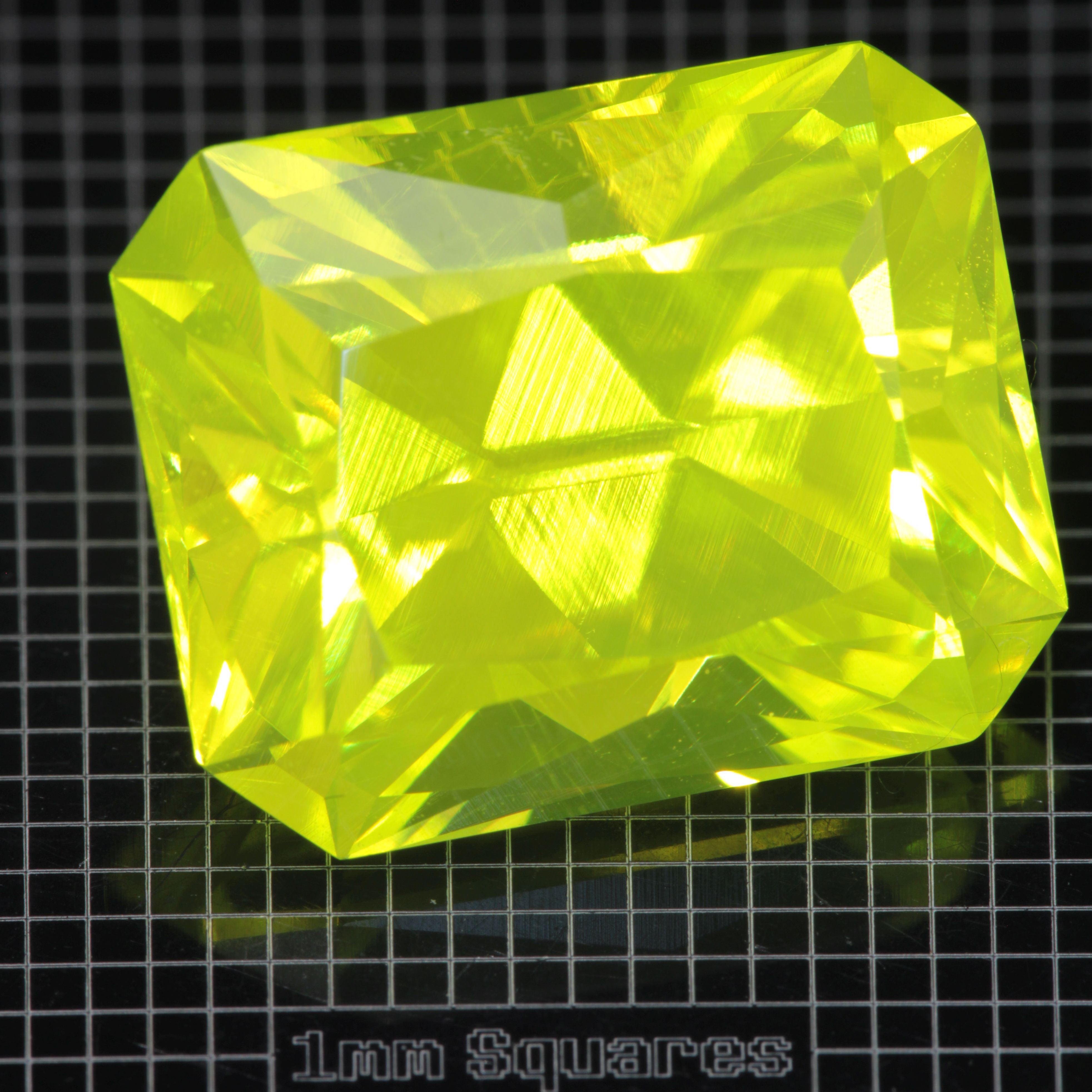 Faceted GAGG:Ce Rectangle gemstone