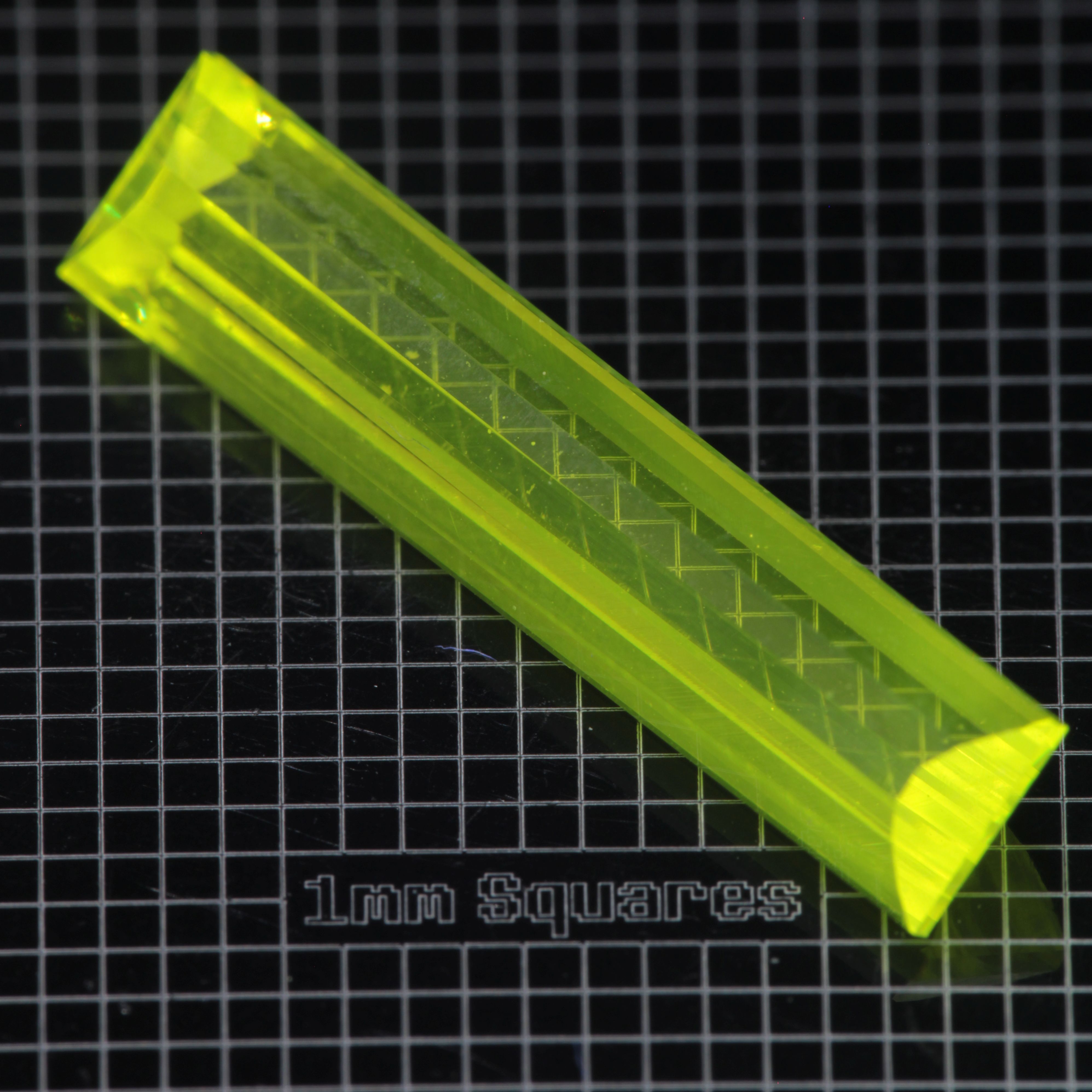 Faceted GAGG:Ce Bar gemstone