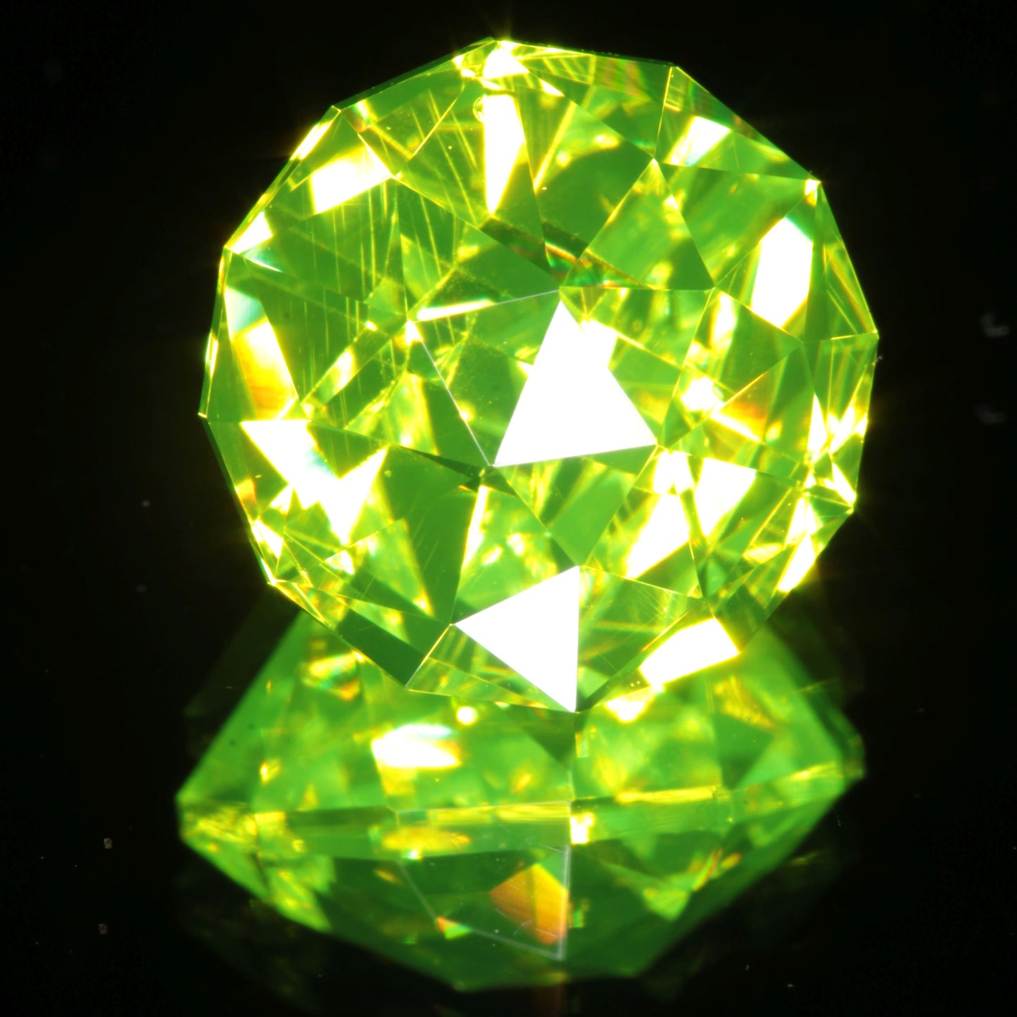 Faceted Hive Round LuAG Lumogarnet Gemstone