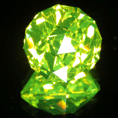 Faceted Hive Round LuAG Lumogarnet Gemstone