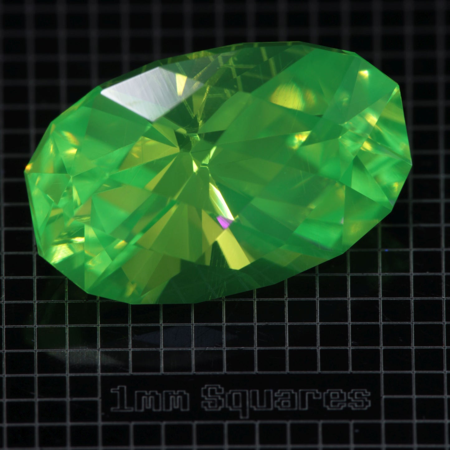 Faceted LuAG, Checkered Oval Lutetium Aluminum Garnet Gemstone