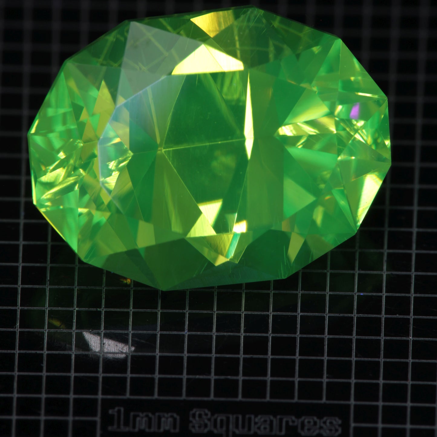 Faceted LuAG, Complex Oval Lutetium Aluminum Garnet Gemstone