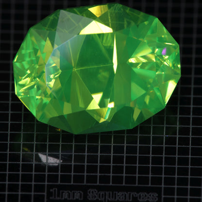 Faceted LuAG, Complex Oval Lutetium Aluminum Garnet Gemstone