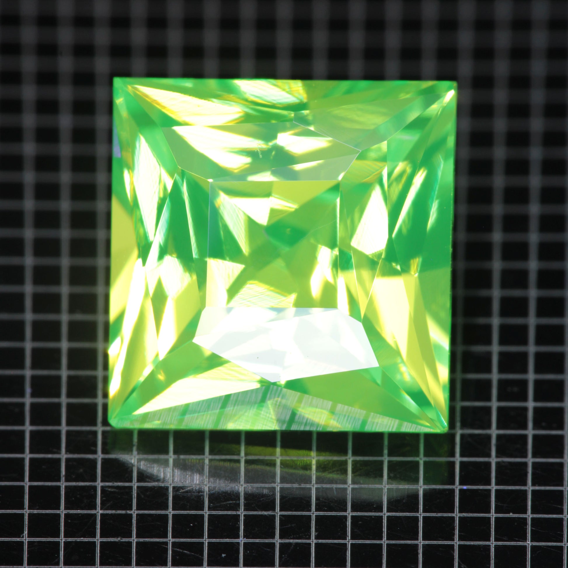 Faceted LuAG, Square Lutetium Aluminum Garnet Gemstone
