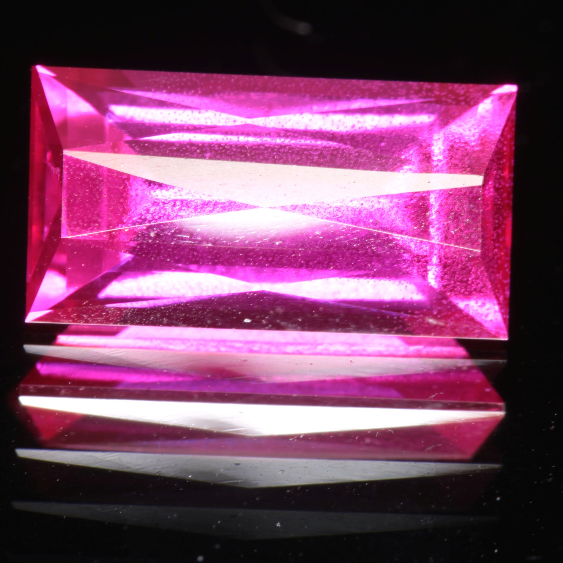 Pink Ruby Rectangle Gemstone
