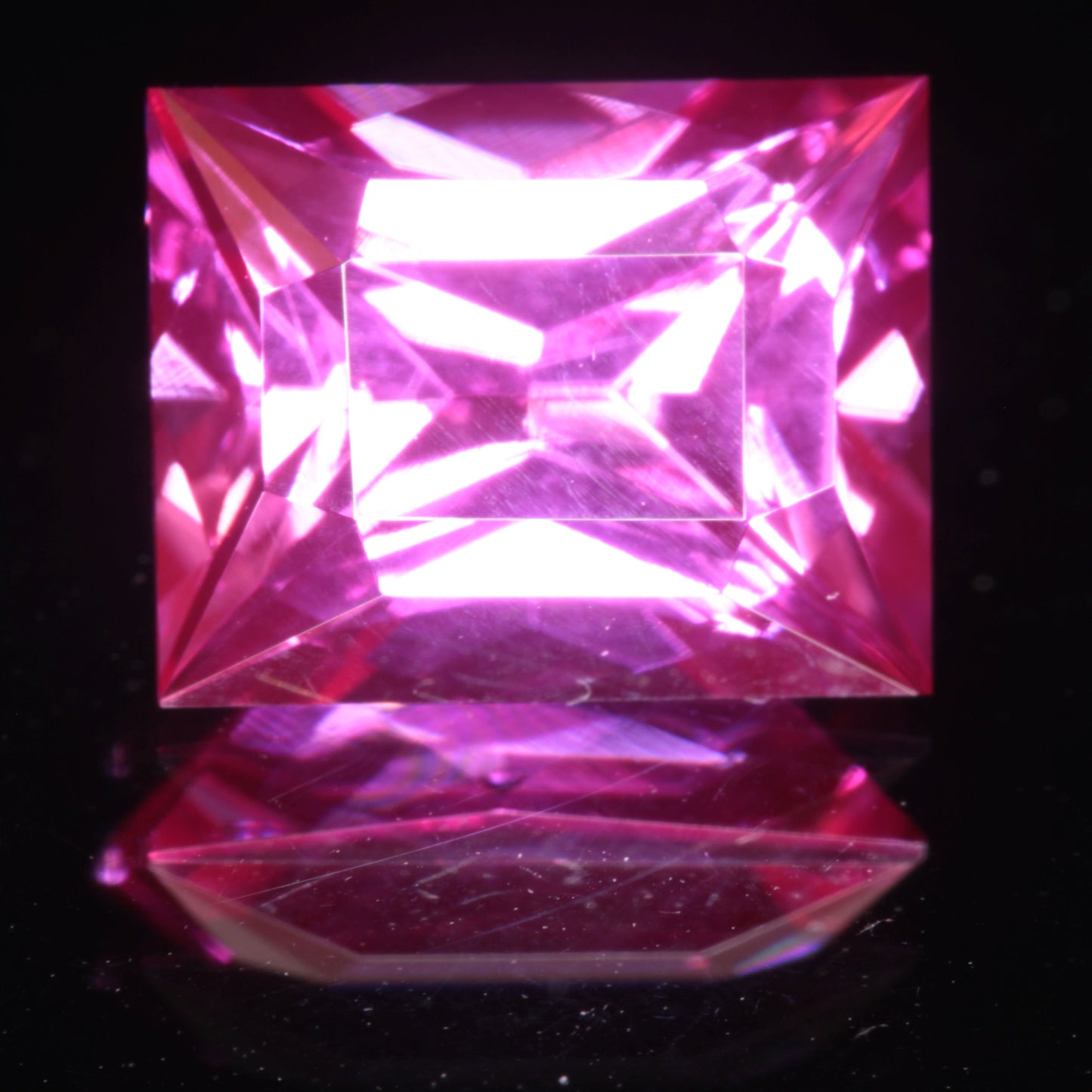 Pink Ruby Rectangle Gemstone