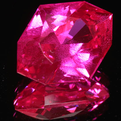 Pink Ruby Bubbly Diamond Cushion Gemstone