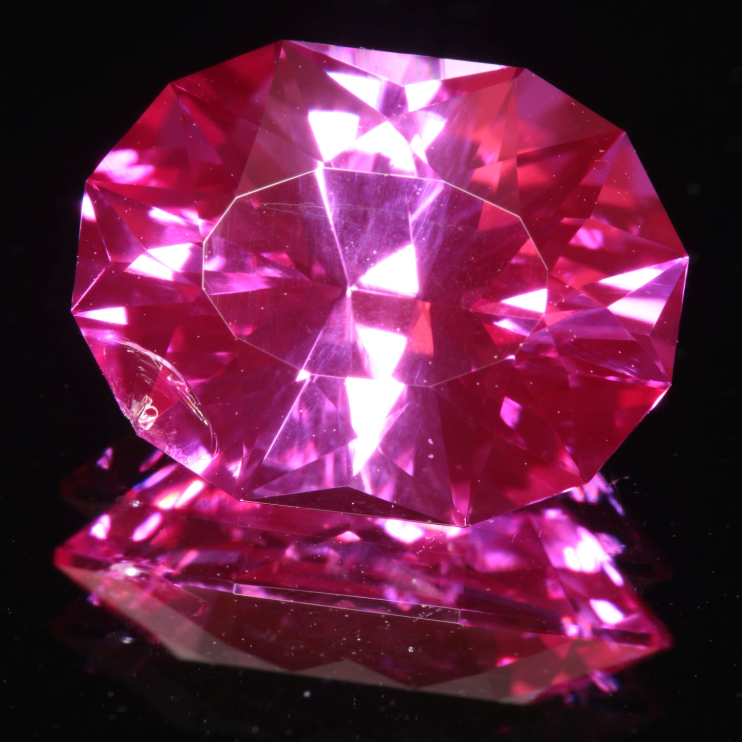 Pink Ruby Chipped Oval Gemstone
