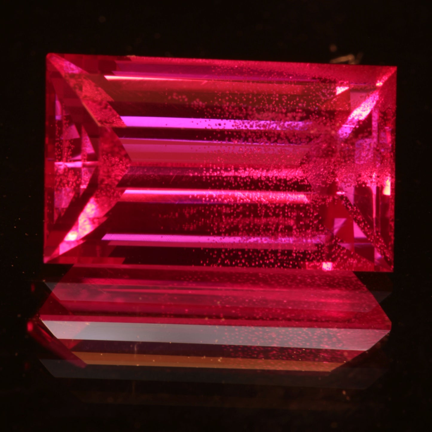 Pink Ruby Bubbly Rectangle Gemstone