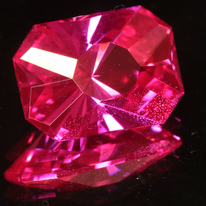 Pink Ruby Bubbly Clipped Rectangle Gemstone