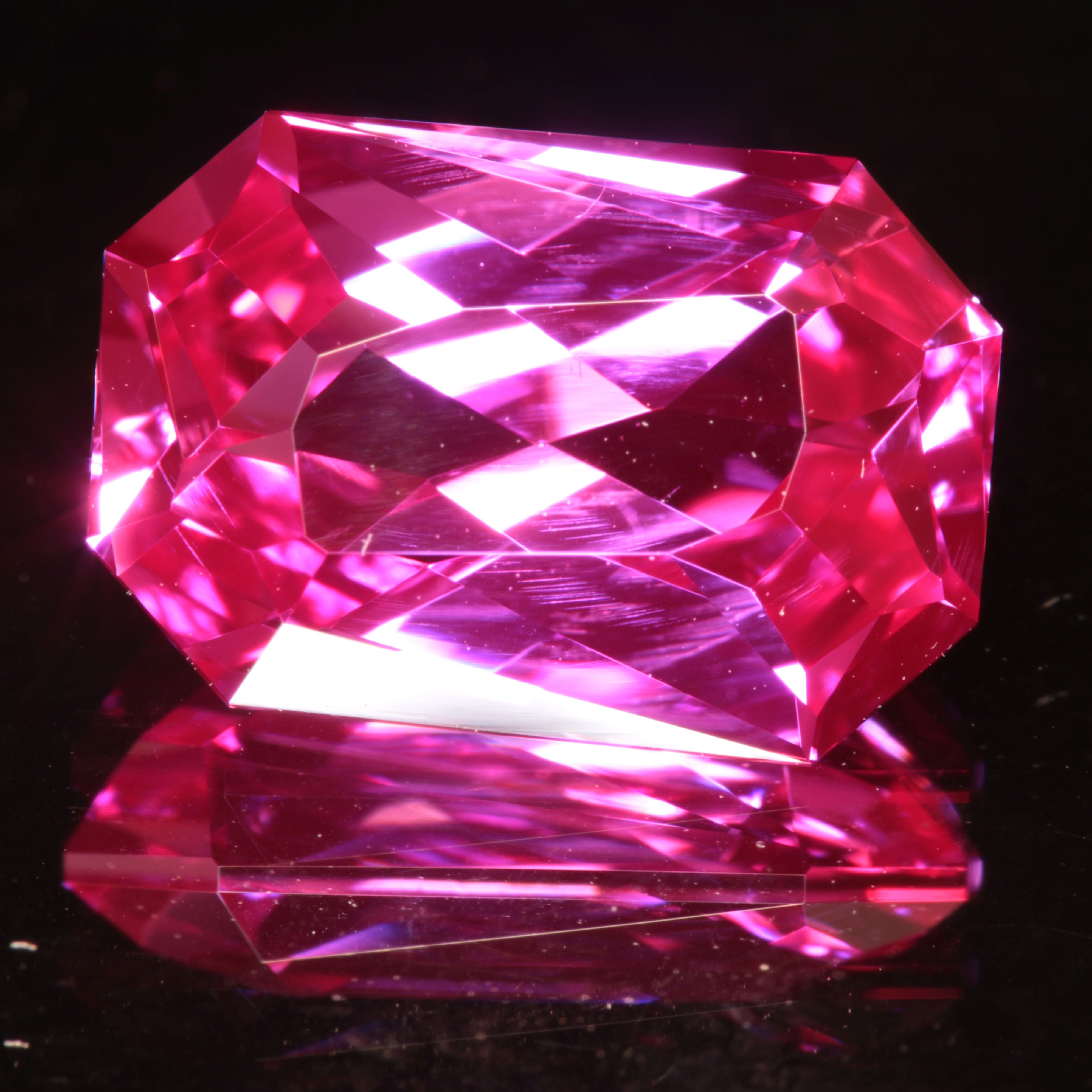 Pink Ruby Clipped Twist Rectangle Gemstone