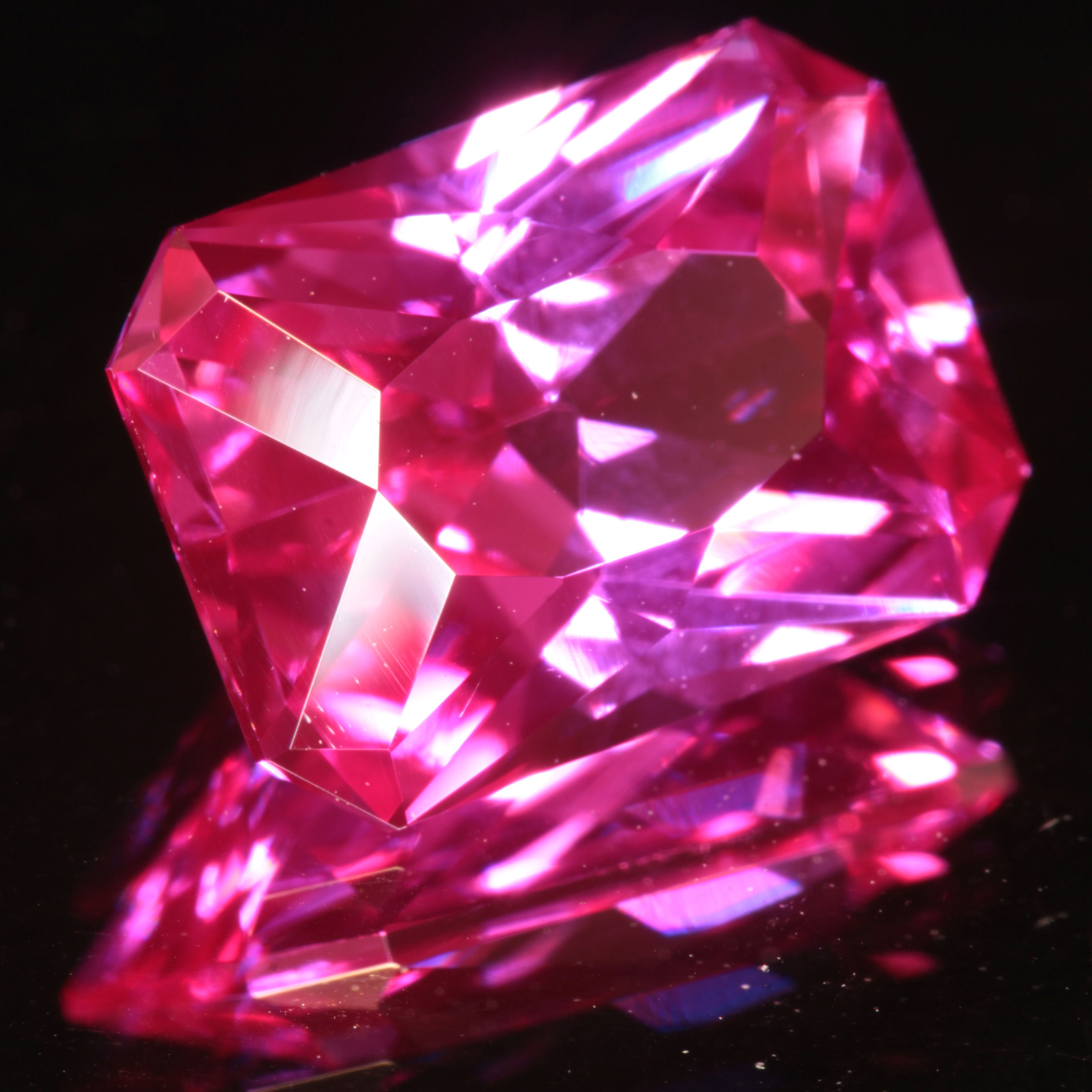 Pink Ruby Clipped Rectangle Gemstone