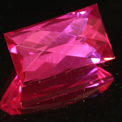Pink Ruby Diamond Crown Rectangle Gemstone