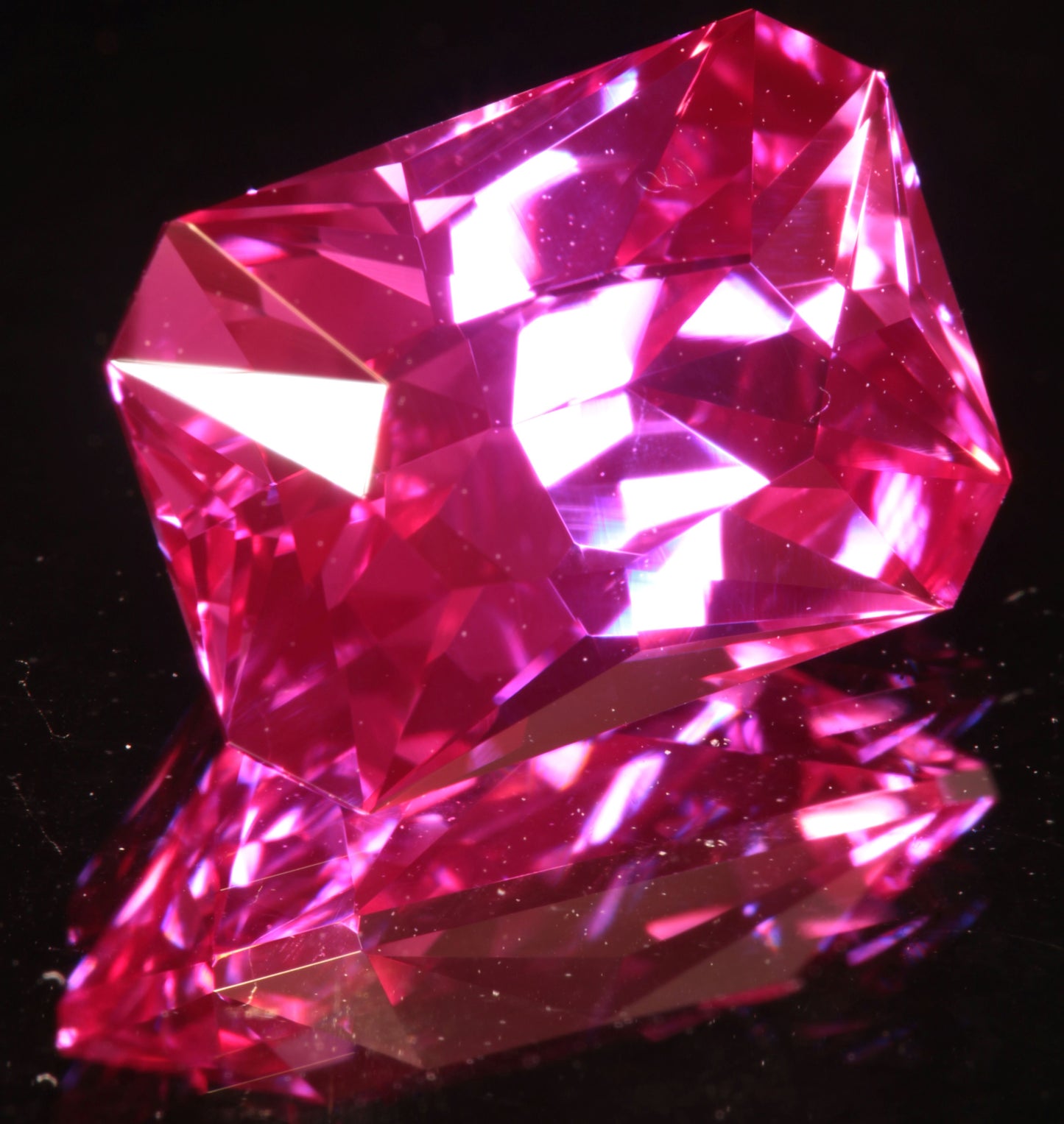 Pink Ruby Clipped Rectangle Gemstone