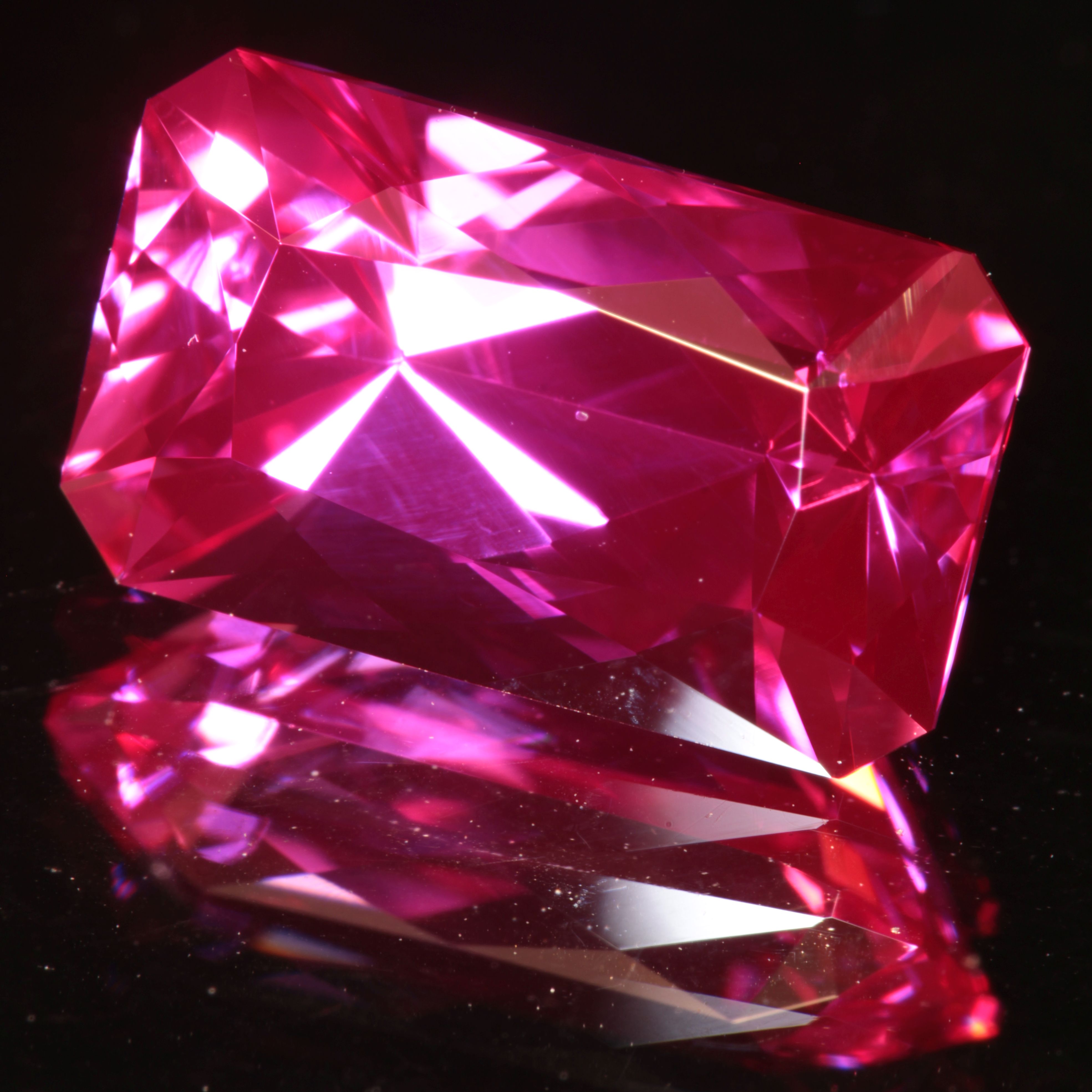 Pink Ruby Rectangle Gemstone