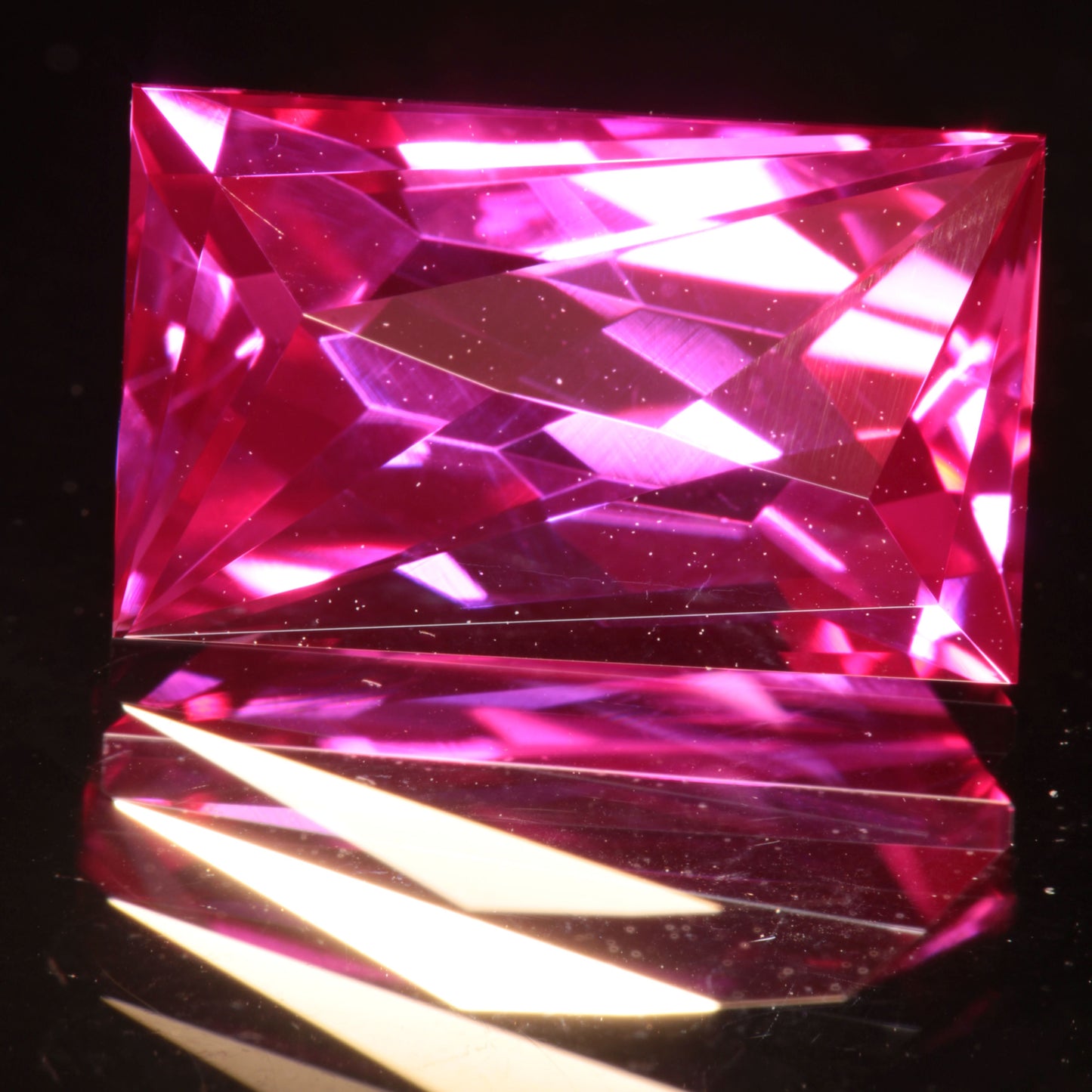 Pink Ruby Rectangle Gemstone