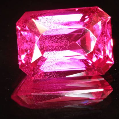 Pink Ruby Bubbly Clipped Rectangle Gemstone
