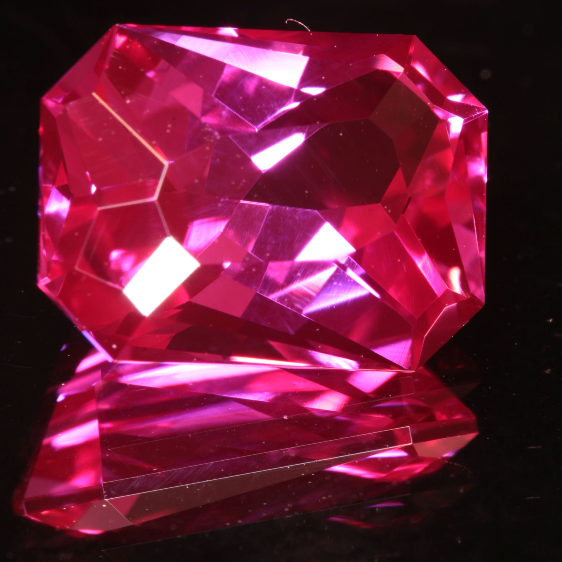 Pink Ruby Clipped Rectangle Gemstone