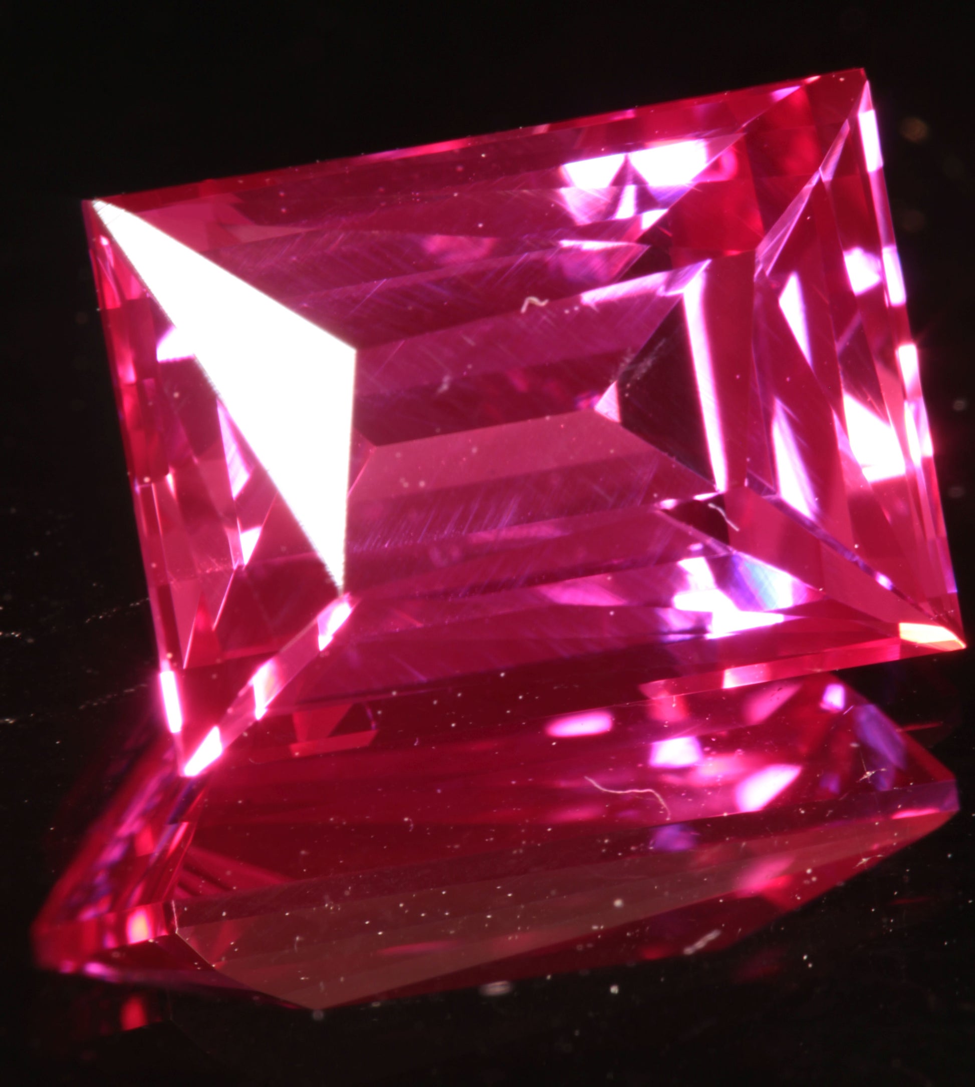 Pink Ruby Rectangle Gemstone