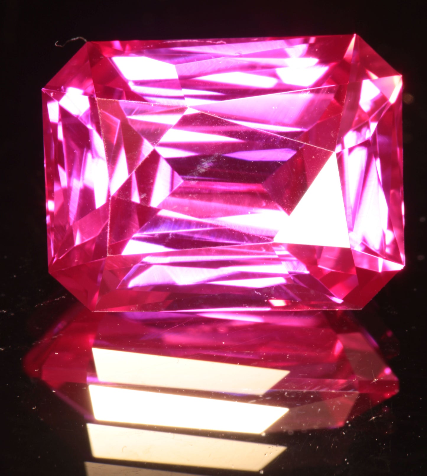 Pink Ruby Clipped Rectangle Gemstone